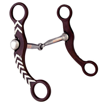 5-1/8" Hilason Brown Steel Horse Gag Bit 6" Trim Cheeks Mouth